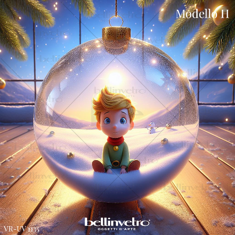Palline di Natale Piccolo Principe in legno BELLINVETRO VR-UV 1135