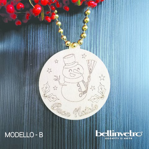 Palline natalizie in legno colorabili BELLINVETRO VR 81