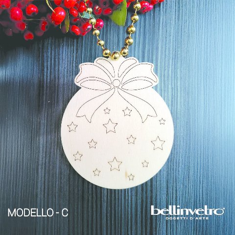 Palline natalizie in legno colorabili BELLINVETRO VR 81