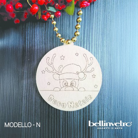 Palline natalizie in legno colorabili BELLINVETRO VR 81