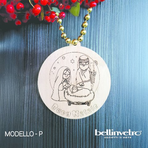 Palline natalizie in legno colorabili BELLINVETRO VR 81