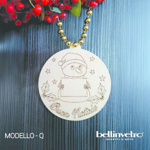 Palline natalizie in legno colorabili BELLINVETRO VR 81