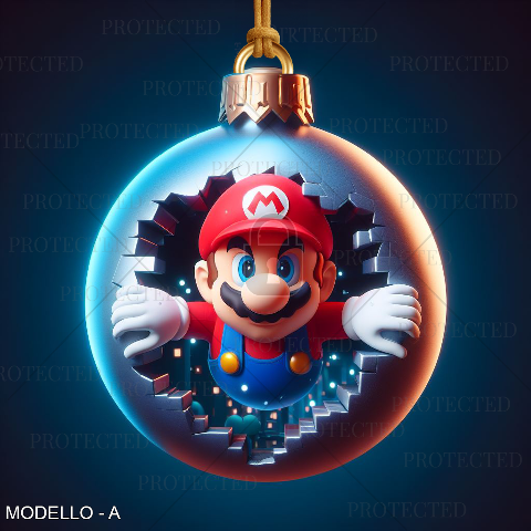 Palline di Natale Super Mario in legno BELLINVETRO VR-UV 942