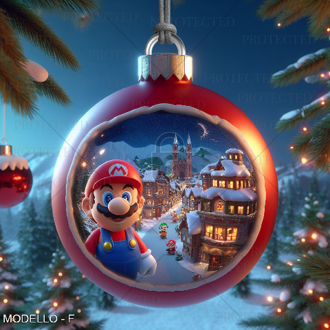 Palline di Natale Super Mario in legno BELLINVETRO VR-UV 942