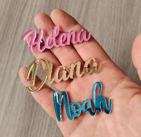 Nomi e scritte personalizzati in plexiglass specchiato per segnaposto o bomboniere BELLINVETRO VR 158