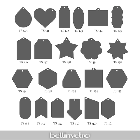 Tag e Segnaposto in plex trasparenti neutre decorabili per il Fai da Te BELLINVETRO VR 1159