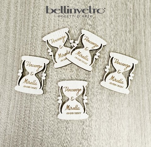 Bomboniera segnaposto in legno matrimonio | nozze | anniversario con incisione personalizzabile BELLINVETRO VR 871