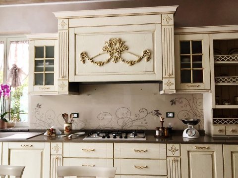 Paraschizzi cucina in vetro laccato 5 mm trasparente extrachiaro temperato BELLINVETRO