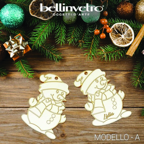Pupazzo di con sciarpa in legno  da colorare BELLINVETRO VR 329