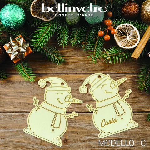 Pupazzo di con sciarpa in legno  da colorare BELLINVETRO VR 329