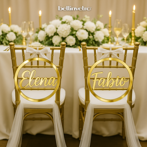Cerchio in plexiglass specchiato con nome personalizzabile BELLINVETRO VR 1400