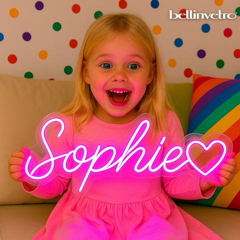 NOMI 🤩PROMO🤩 a neon led personalizzabili monocolore INCASSATI BELLINVETRO VR 318