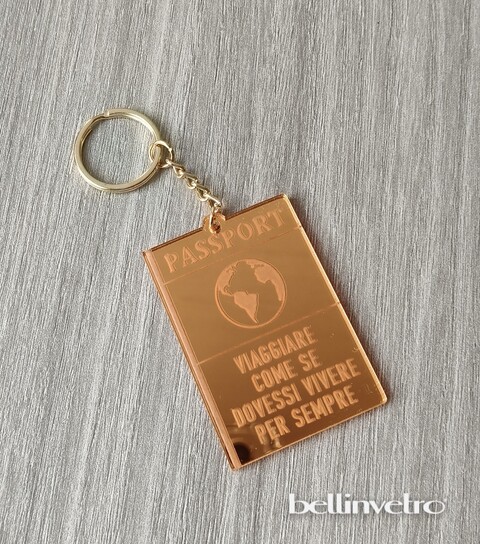Portachiavi | calamite passaporto in plexiglass specchiato BELLINVETRO VR 1316