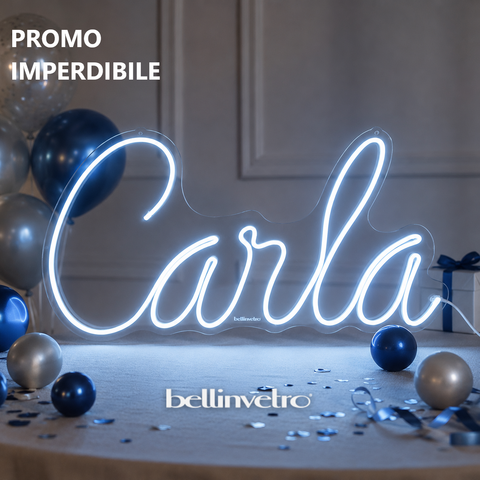 NOME Carla d'appendere 🤩PROMO🤩 a neon led monocolore luce fredda BELLINVETRO VR 318 - PROMO 03