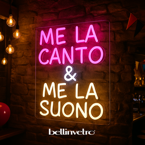 Insegna a neon led per locale BELLINVETRO LOGO AZIENDALE