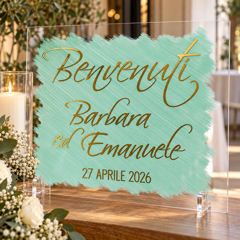 Tableau matrimonio stampa in vetrofonia o adesiva su plexiglass BELLINVETRO VR 1368