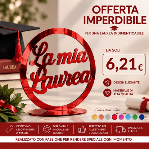 Cerchio in plexiglass specchiato "La mia Laurea" BELLINVETRO VR 1357