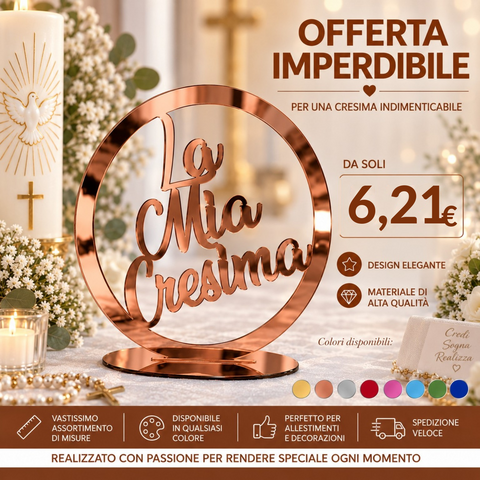 Cerchio in plexiglass specchiato "La Mia Cresima" BELLINVETRO VR 1192
