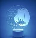 Lampada LED in plexiglass | NIGHT LIGHT | altalena innamorati BELLINVETRO VR 46