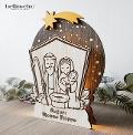 Sacra famiglia in legno con luci led BELLINVETRO VR 340