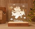 Lampada LED in plexiglass | NIGHT LIGHT | elefantino con aeroplano con base in legno BELLINVETRO VR 390