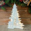Renna con alberi con base d'appoggio in plexiglass bianco e luci led BELLINVETRO VR 377