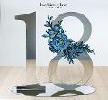 Numero 18 in plexiglass specchiato con decoro floreale BELLINVETRO VR 1120