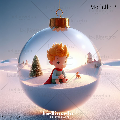 Palline di Natale Piccolo Principe in legno BELLINVETRO VR-UV 1135