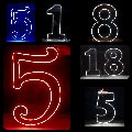 Numeri neon singoli doppia linea - monocolore o RGB da parete | d'appoggio BELLINVETRO VR 1361