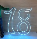 Numeri neon singoli doppia linea - monocolore o RGB da parete | d'appoggio BELLINVETRO VR 1361