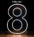 Numeri neon singoli doppia linea - monocolore o RGB da parete | d'appoggio BELLINVETRO VR 1361