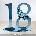 Numero personalizzabile in plexiglass specchiato con decoro floreale BELLINVETRO VR 1120
