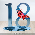 Numero personalizzabile in plexiglass specchiato con decoro floreale BELLINVETRO VR 1120