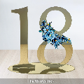 Numero personalizzabile in plexiglass specchiato con decoro floreale BELLINVETRO VR 1120