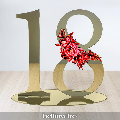 Numero personalizzabile in plexiglass specchiato con decoro floreale BELLINVETRO VR 1120