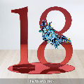 Numero personalizzabile in plexiglass specchiato con decoro floreale BELLINVETRO VR 1120