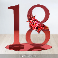Numero personalizzabile in plexiglass specchiato con decoro floreale BELLINVETRO VR 1120