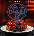 Cake topper in legno happy birthday 18 con cerchio BELLINVETRO VR 264
