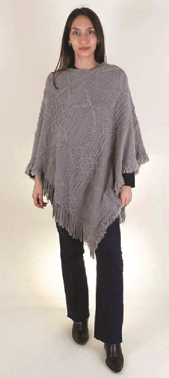 Poncho donna con frange 3512224 KBAS