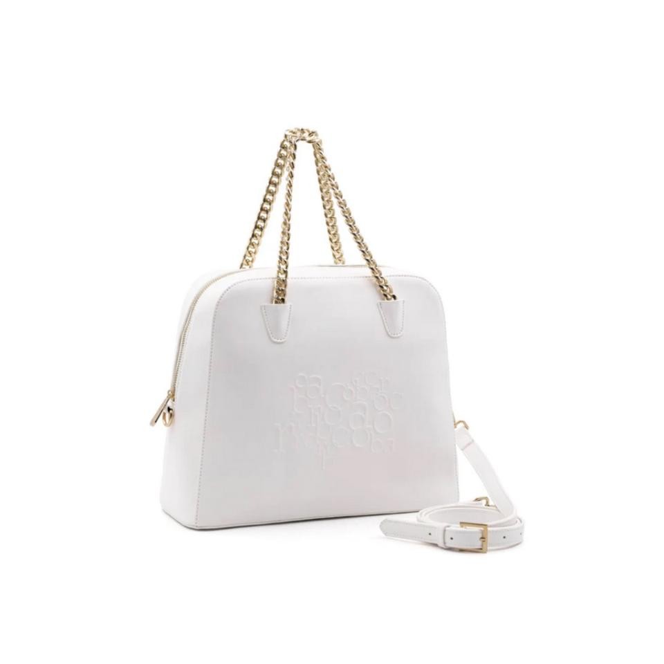BORSA A MANO CON CATENA E TRACOLLA BIANCA Linea Angelina RBR910B5803 ROCCOBAROCCO