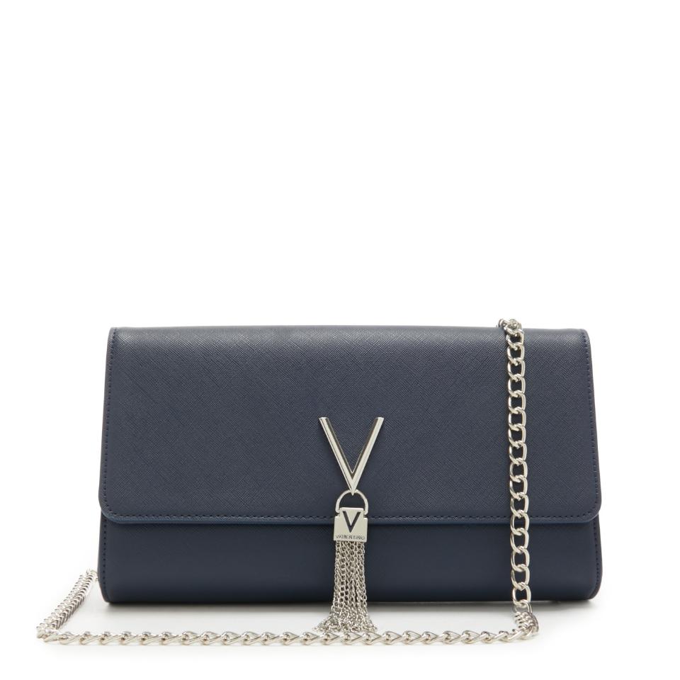 Pochette in saffiano blu Linea Divina VBS1IJ01 VALENTINO