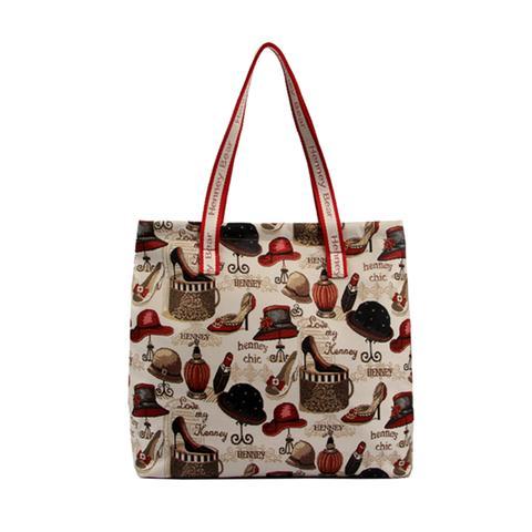 SHOPPING IN TESSUTO STAMPATO H-323 Linea Purse   H-323 HENNEY BEAR