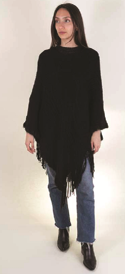 Poncho donna con frange 3512224 KBAS