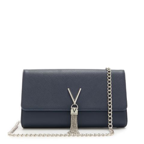 Pochette in saffiano blu Linea Divina VBS1IJ01 VALENTINO