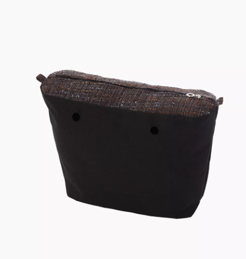 Sacca interna tweed boucle cioccolato Linea O bag O Bag Bagheria Palermo
