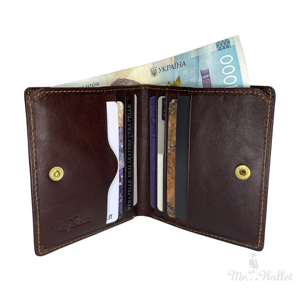 Portafoglio porta Carte Credito  pelle  Moro TONY PEROTTI ITALICO