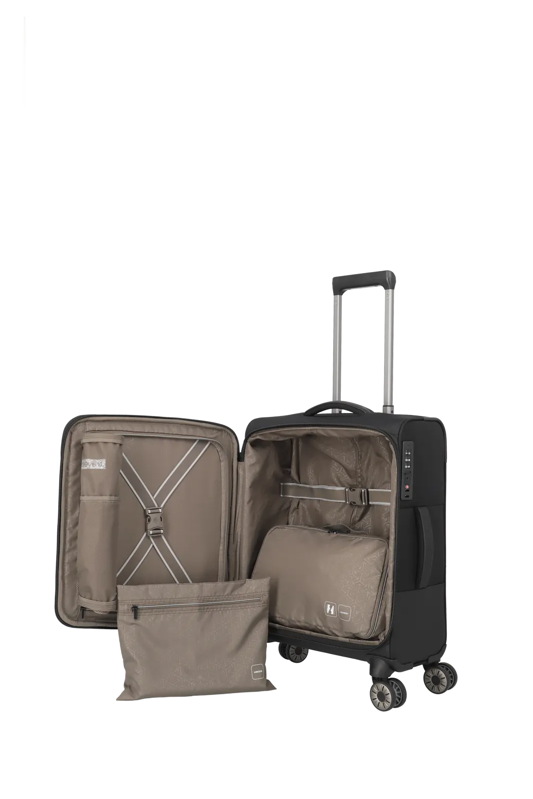 trolley Cabina 4 ruote Nero TRAVELITE linea crosslite