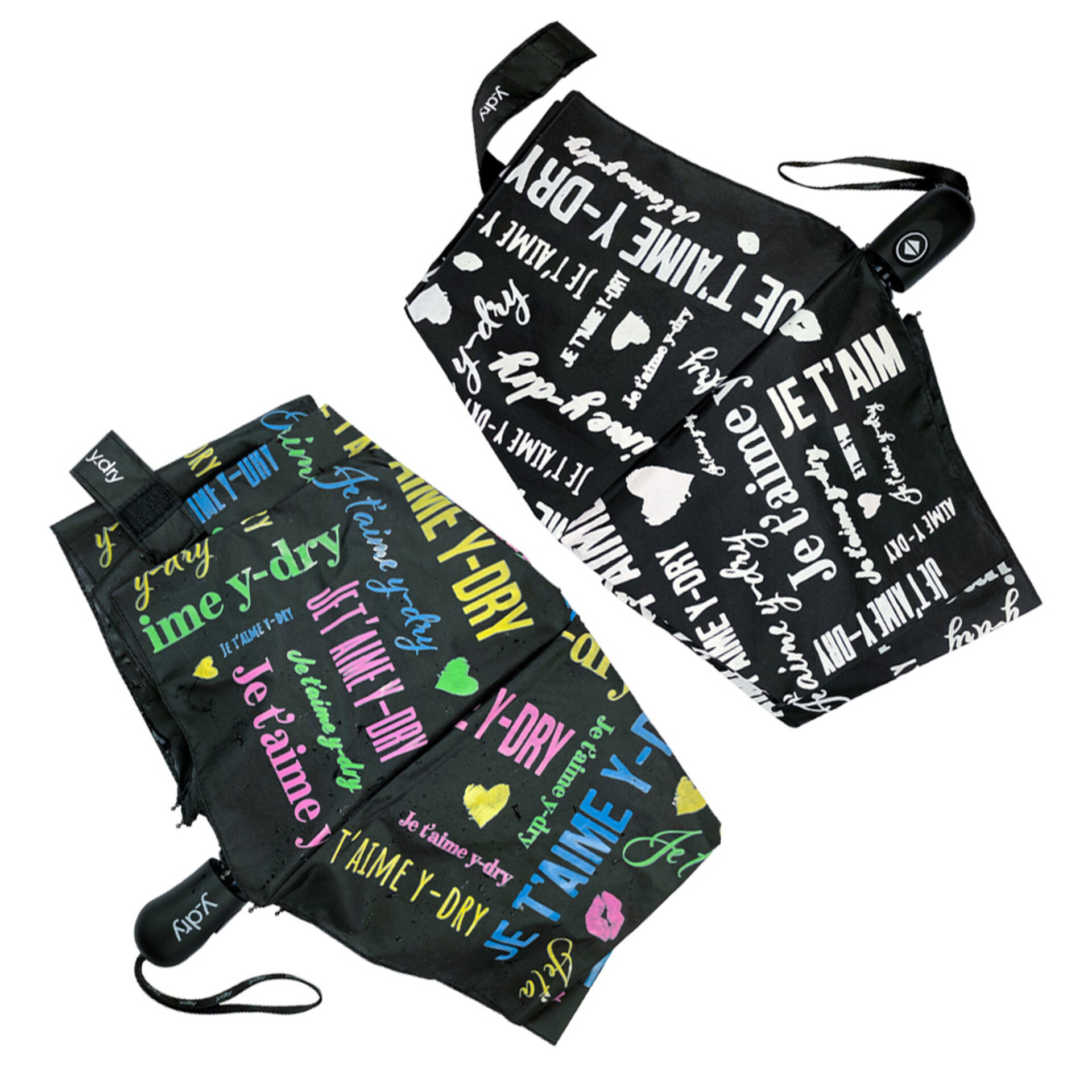 Ombrello Donna Mini Apri e chiudi che diventa multicolor al contatto con l acqua Y-dry JE T 'AIME
