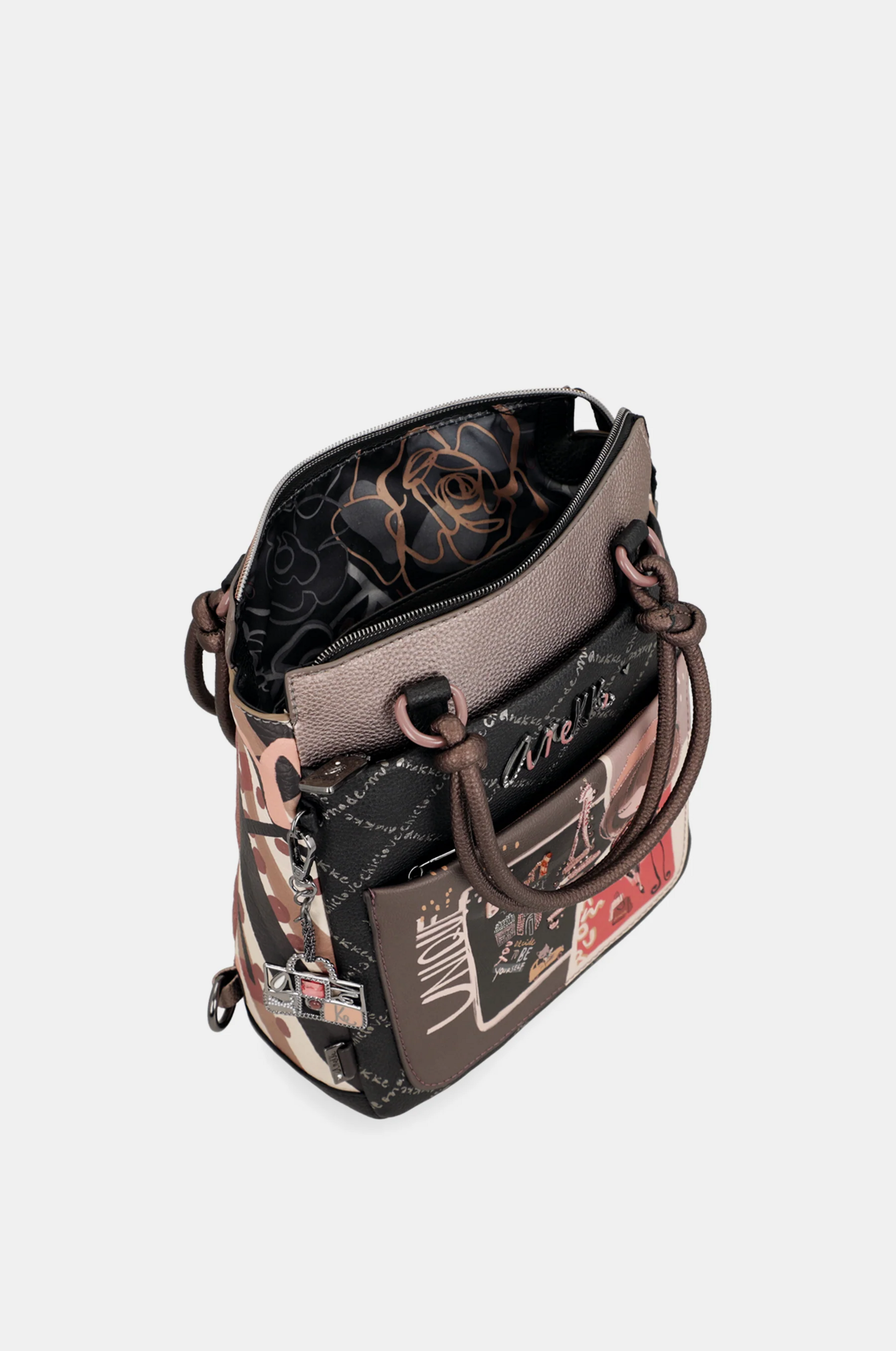 Borsa Zaino Manico Zaino ZAINO Donna Borchiato ROCK Vera Pelle