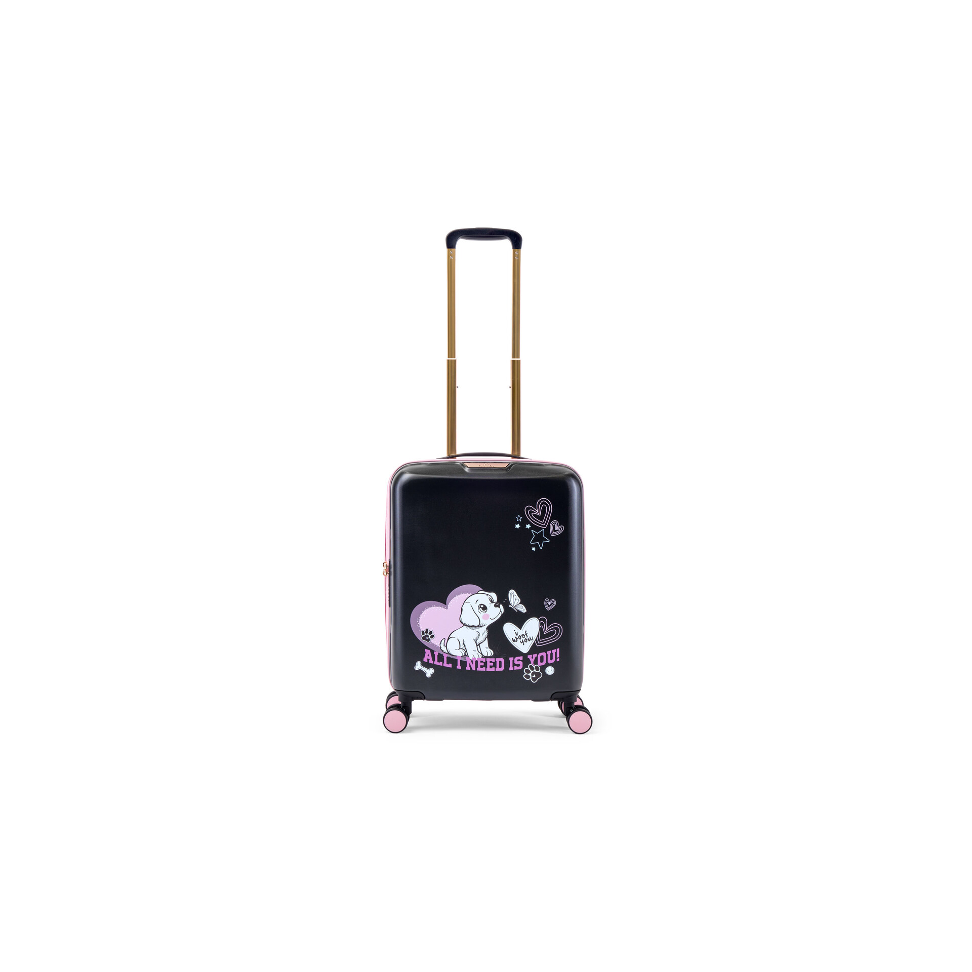 Trolley 4 ruote  55 cm  Nero BRACCIALINI LINEA PUPPIES